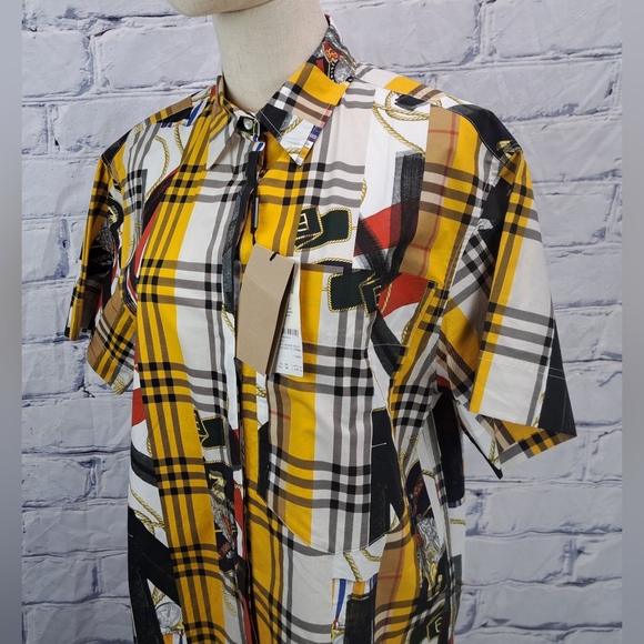 NWT Burberry Women's Shirt Button Up Dress Shirt Check Fieldfare 6 US - Picture 1 of 16
